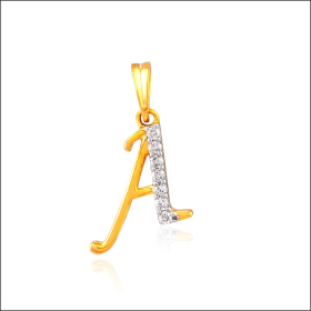 Appealing Letter "A" Gold Pendant